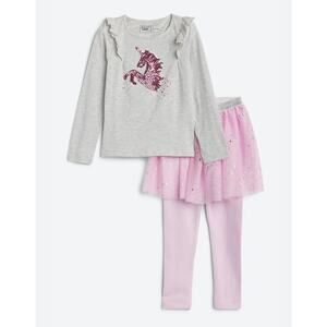 Bailey Lane Flutter Tee Unicorn Sequin Long Sleeve Set Girls Size M 8 - 10
